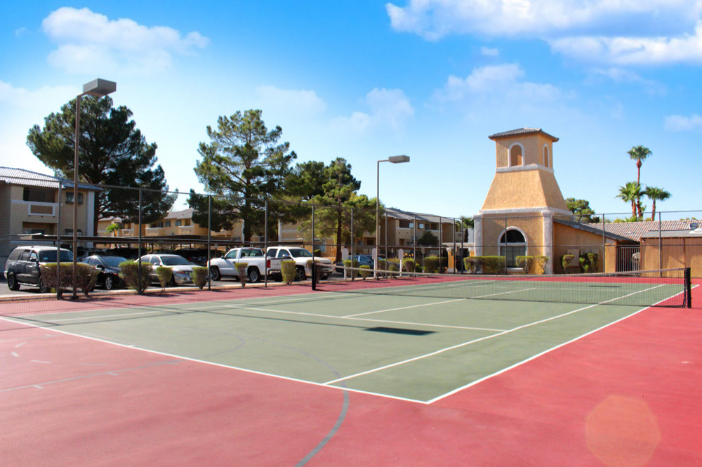 Amenities photo of Sunset Springs apartment Tennis Court 3